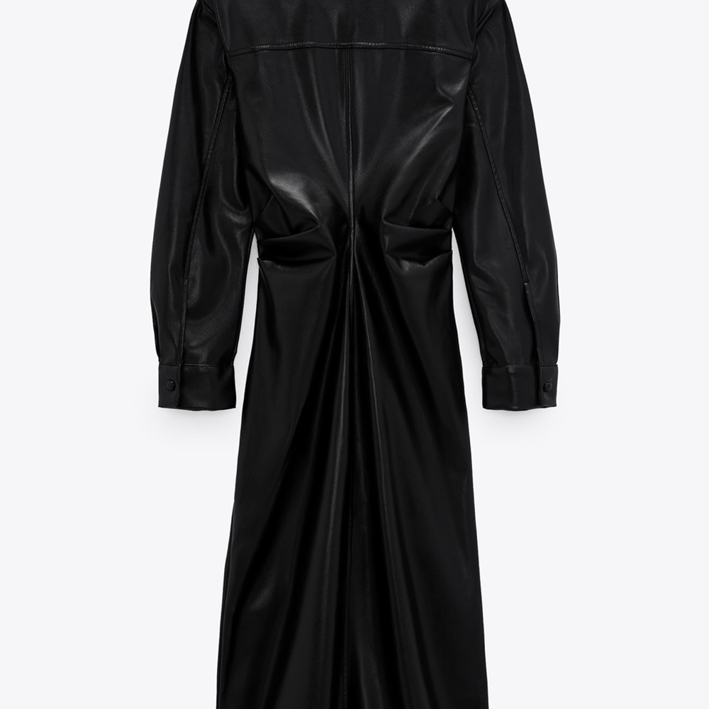 FAUX LEATHER SHIRTDRESS - Picture 3 of 4